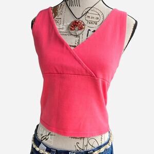 Vintage y2k energie pink wrap crop top
